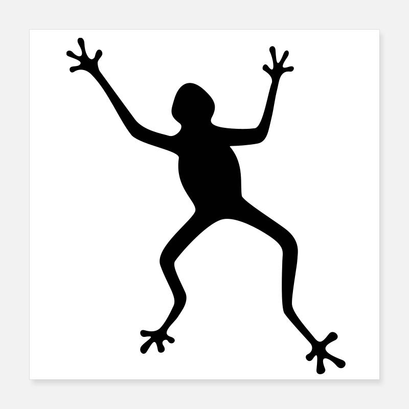 Frosch Silhouette: Tropisch, Regenwald Poster 40x40 cm