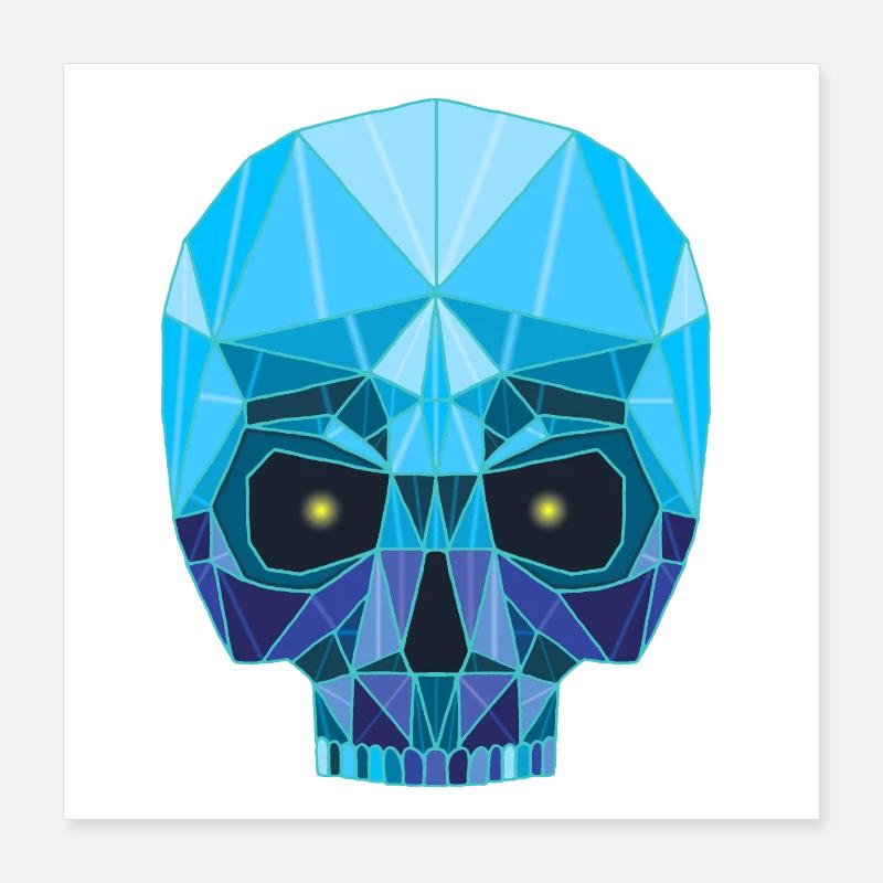 Tête de mort saphir Poster 40 x 40 cm
