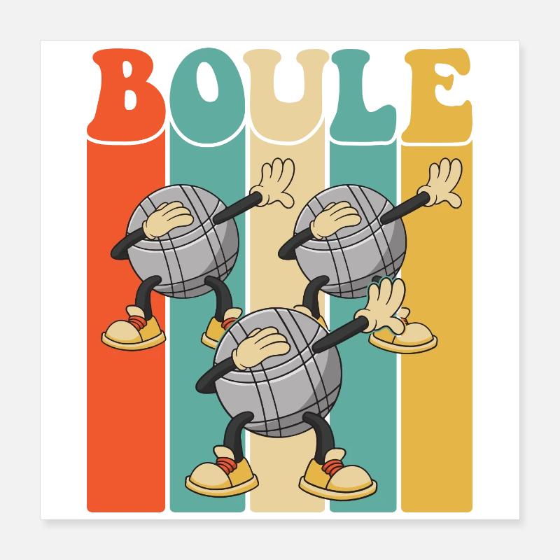 Boules de boule pour Bouler Boccia Jeu Botcha Boule Poster 40 x 40 cm