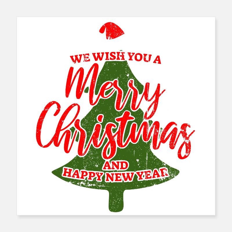 Joyeux Noël Arbre de Noël Cheer Poster 40 x 40 cm