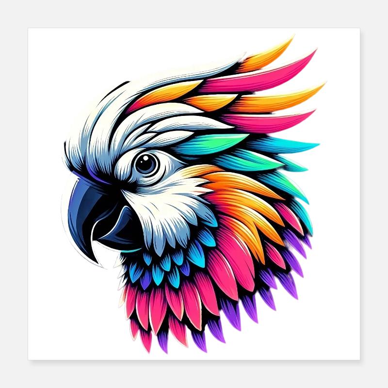 Cockatoo parrot with crest Poster 16" x 16" (40x40 cm)