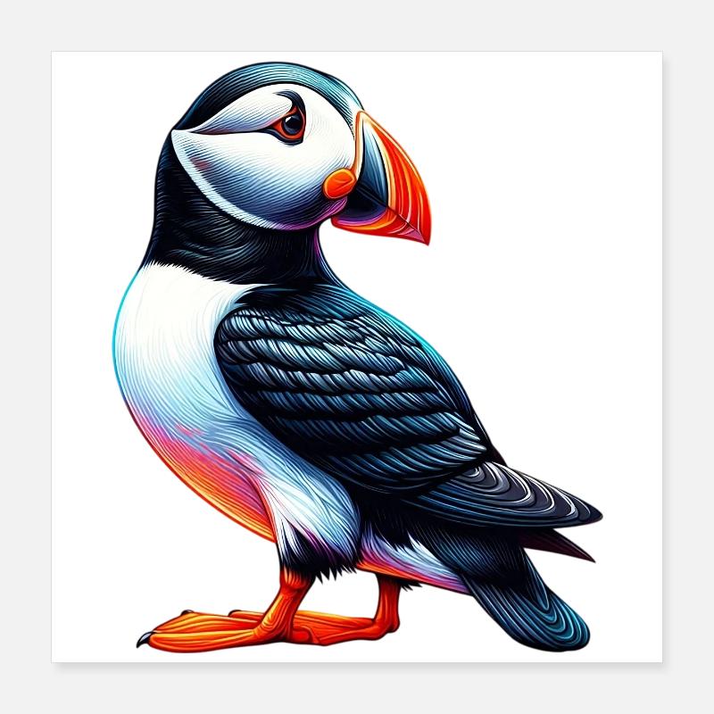 Macareux Poster 40 x 40 cm