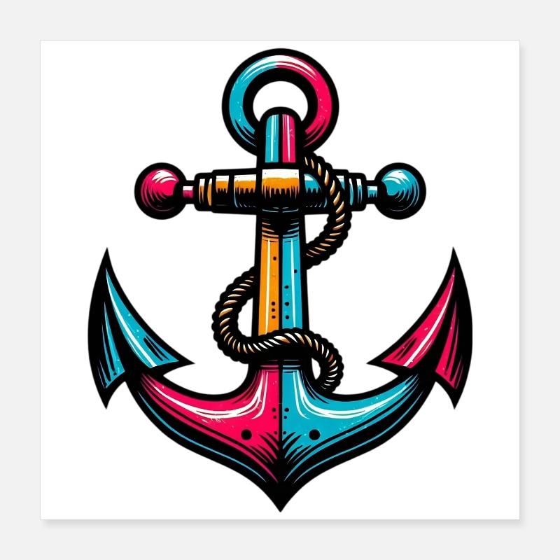 Ein Anker Poster 40x40 cm