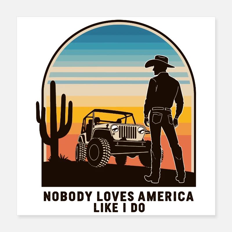 Cow-boy Poster 40 x 40 cm