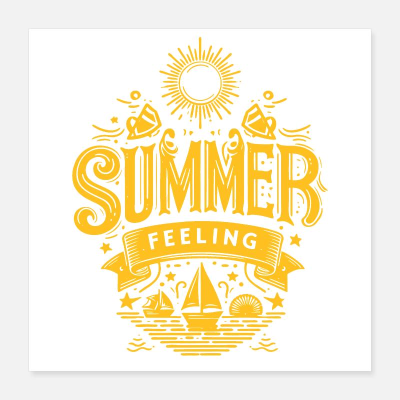 SUMMER Feeling yellow Graphic Poster 40x40 cm