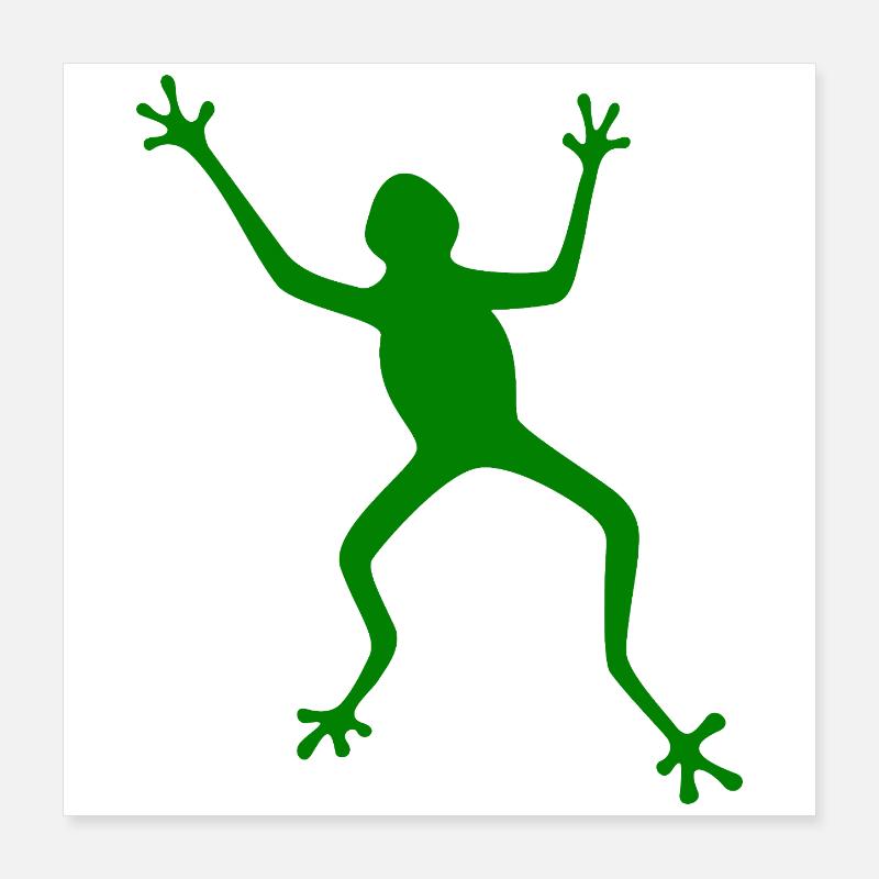 Frog Silhouette: Tropical, Rainforest Poster 16" x 16" (40x40 cm)