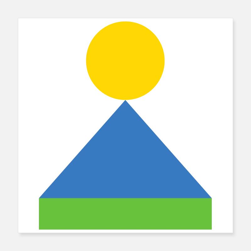 Geometric Triangle Sunrise Poster 16" x 16" (40x40 cm)