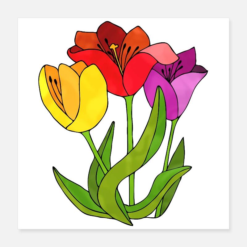 Blumen Poster 40x40 cm