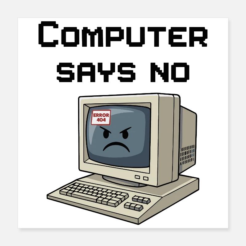 Errore Retro Computer 404 Poster 40x40 cm
