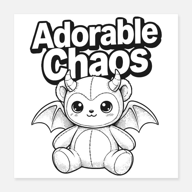 Démon du Chaos mignon Poster 40 x 40 cm
