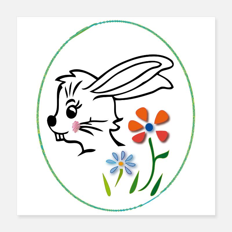Lapin de Pâques Poster 40 x 40 cm