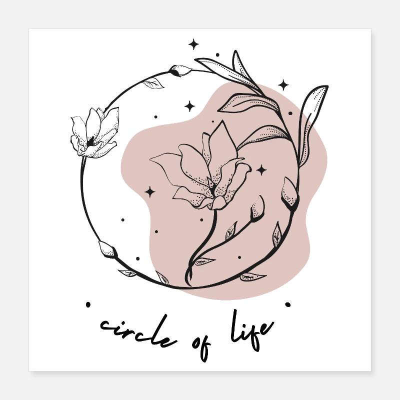 Cycles de vie Poster 40 x 40 cm