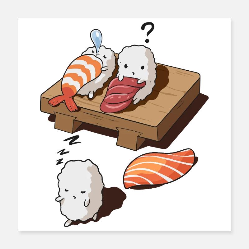 Rêver de sushi Poster 40 x 40 cm