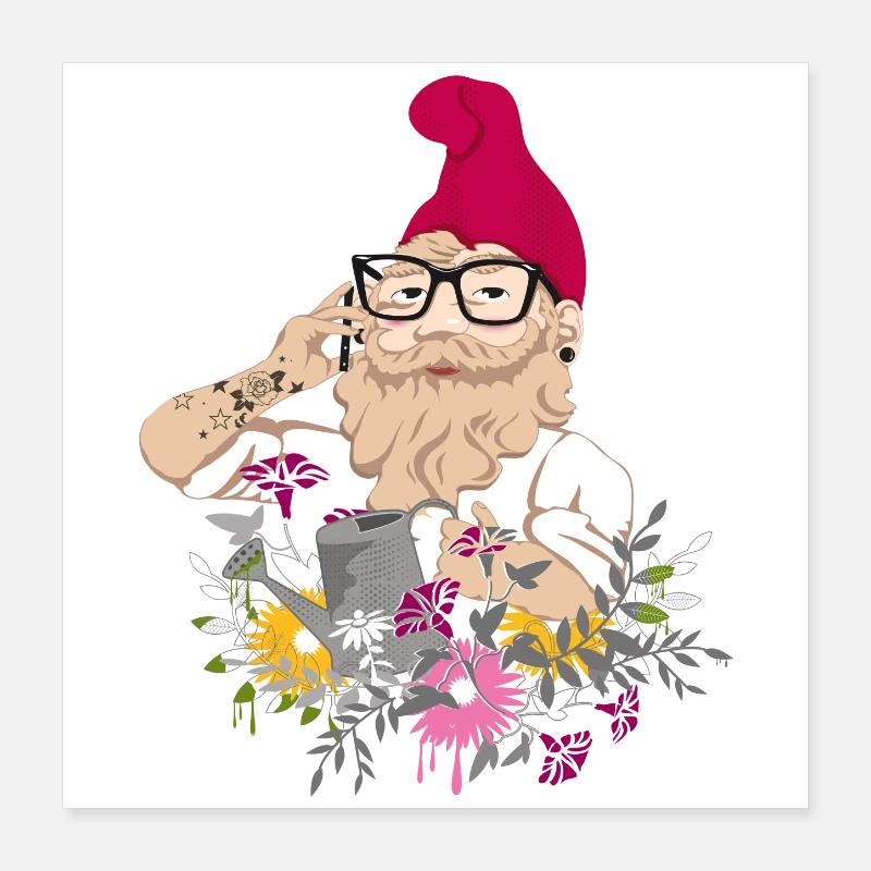 Garten Hipster Poster 40x40 cm