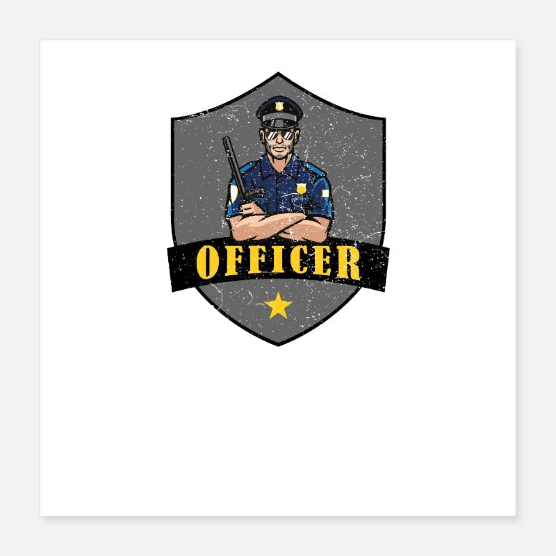 Polizeibeamter Shield Logo Poster 40x40 cm