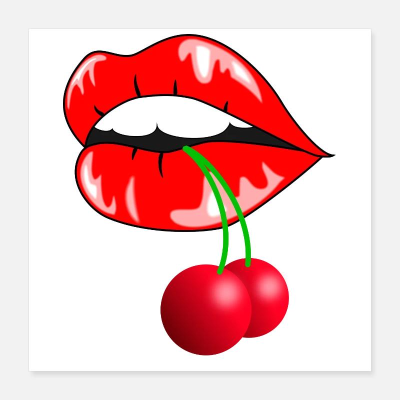Motif Lèvres Bouche Poster 40 x 40 cm