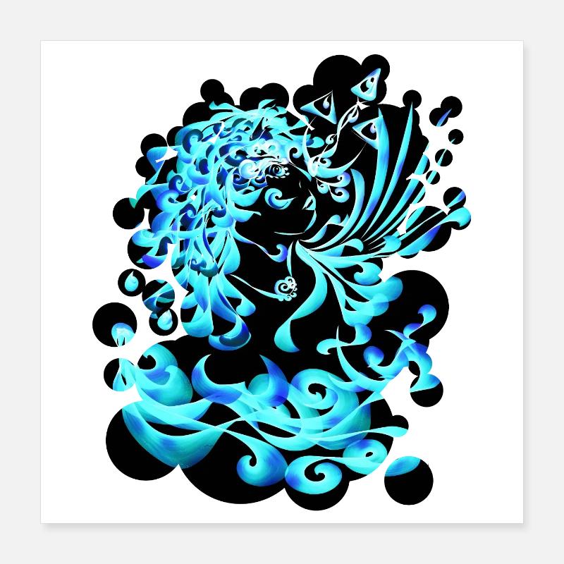 Aquarius Element Wasser cutout Poster 40x40 cm