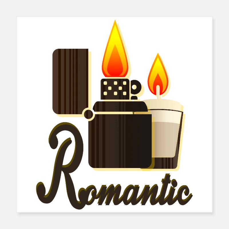 Kerzenlicht Romantik Poster 40x40 cm