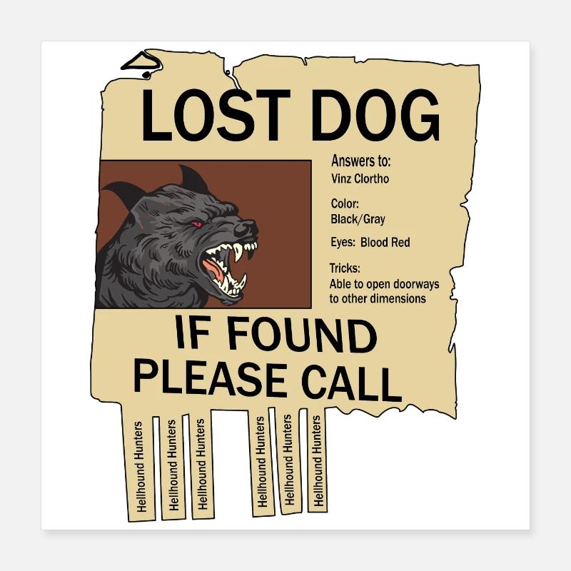 Hellhound disparu Poster 40 x 40 cm