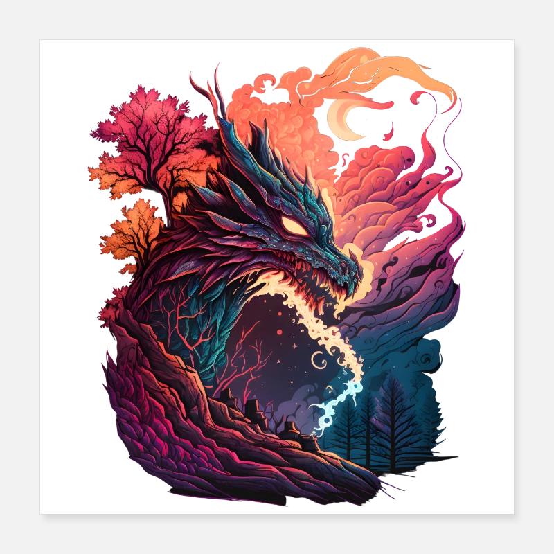 Asian dragon Poster 16" x 16" (40x40 cm)
