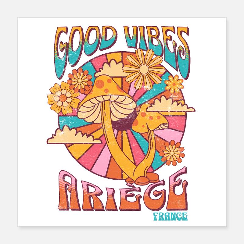 Gute Stimmung in Ariège Poster 40x40 cm