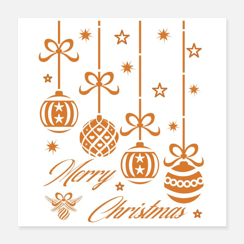 JOYEUX NOËL BOULES DE NOËL Poster 40 x 40 cm