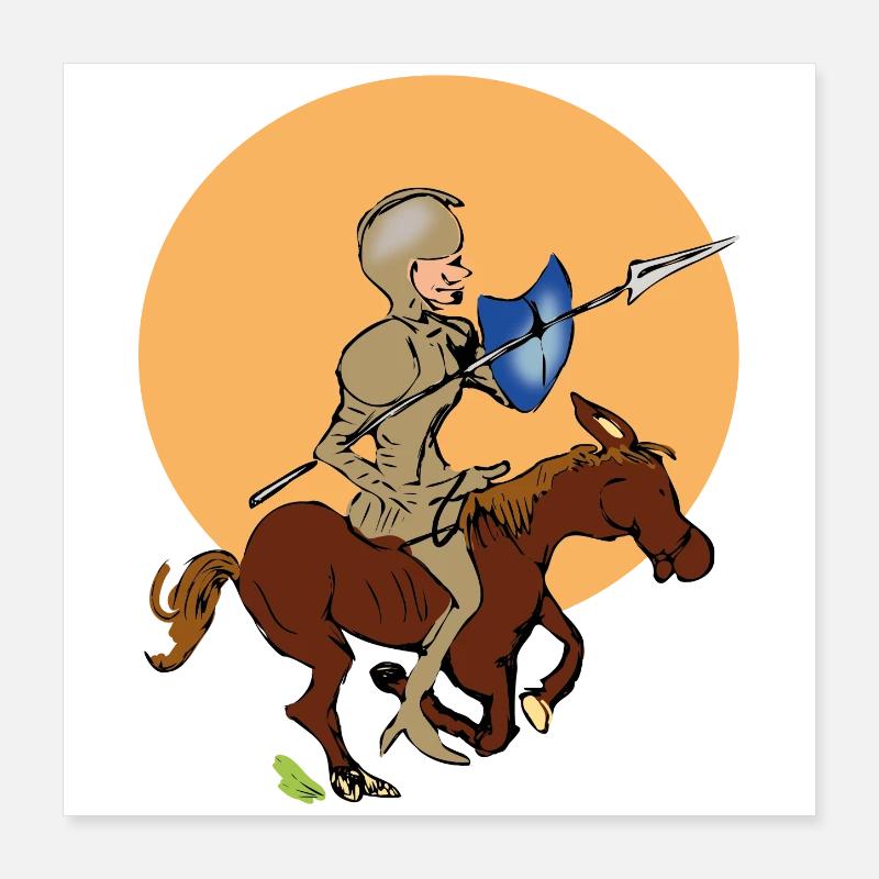 Ritter auf Pferd Poster 40x40 cm