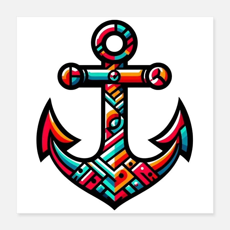 Ein Anker Poster 40x40 cm