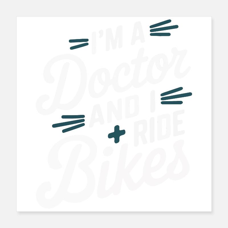 Médecin et cycliste Poster 40 x 40 cm
