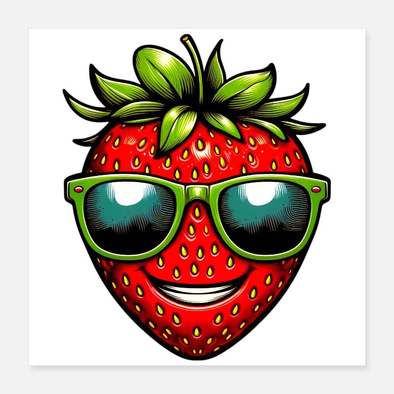 Erdbeeren Erdbeeren Poster 40x40 cm