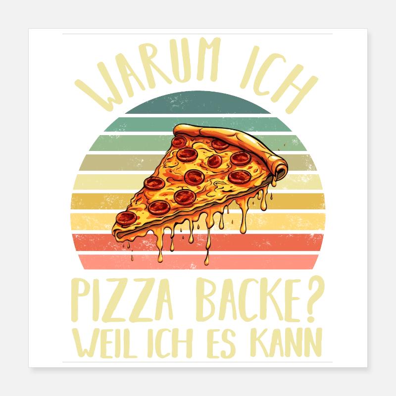 PIzza Bäcker Pizzaiolo Poster 40x40 cm