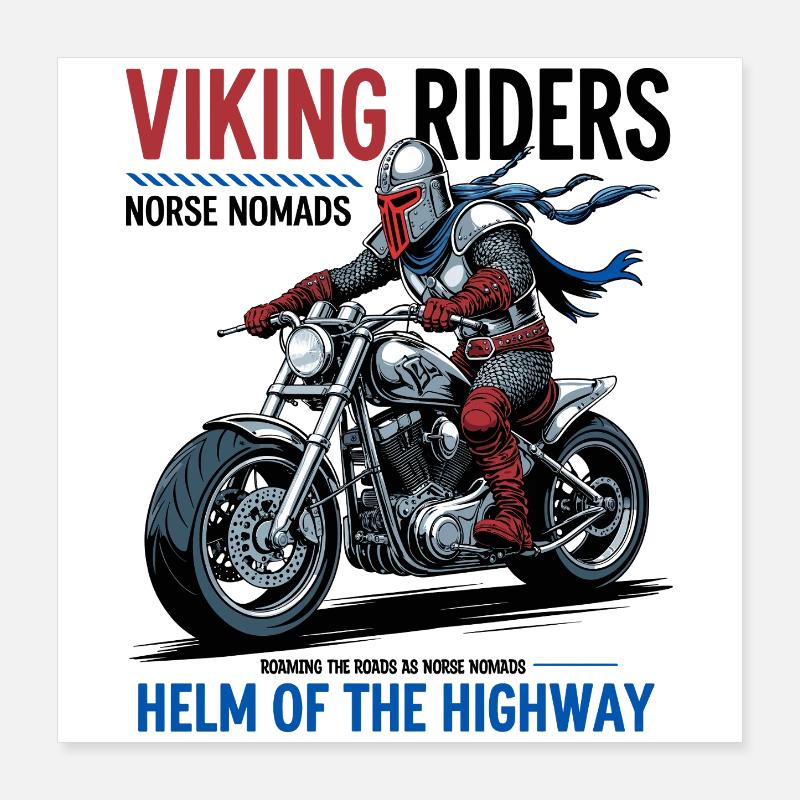 Wikinger Biker Poster 40x40 cm