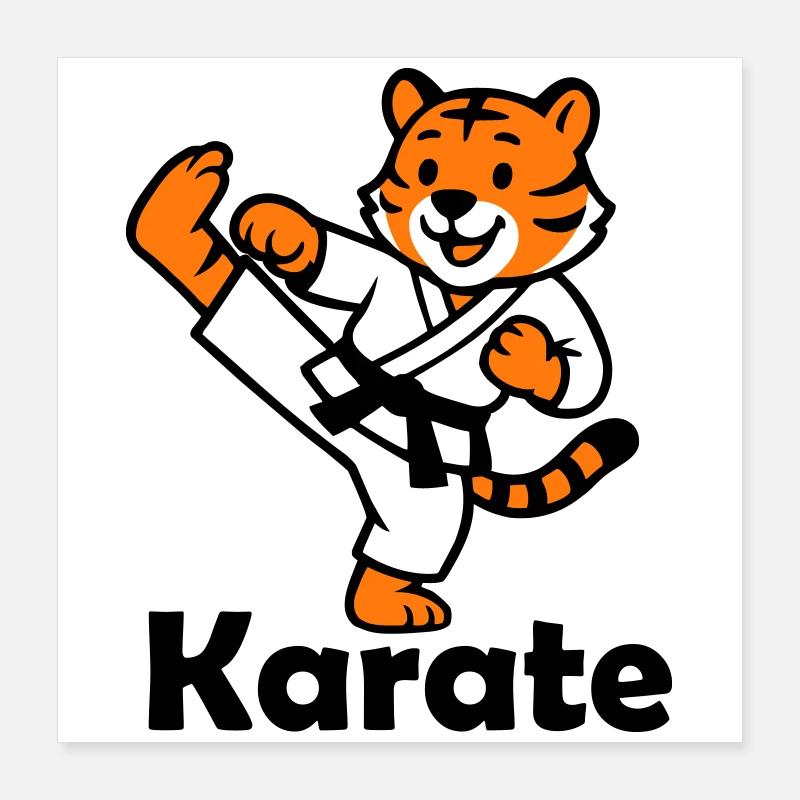 Karate Tiger Poster 16" x 16" (40x40 cm)