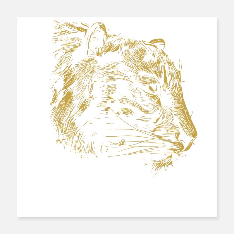 Eleganter und wilder Tiger Poster 40x40 cm