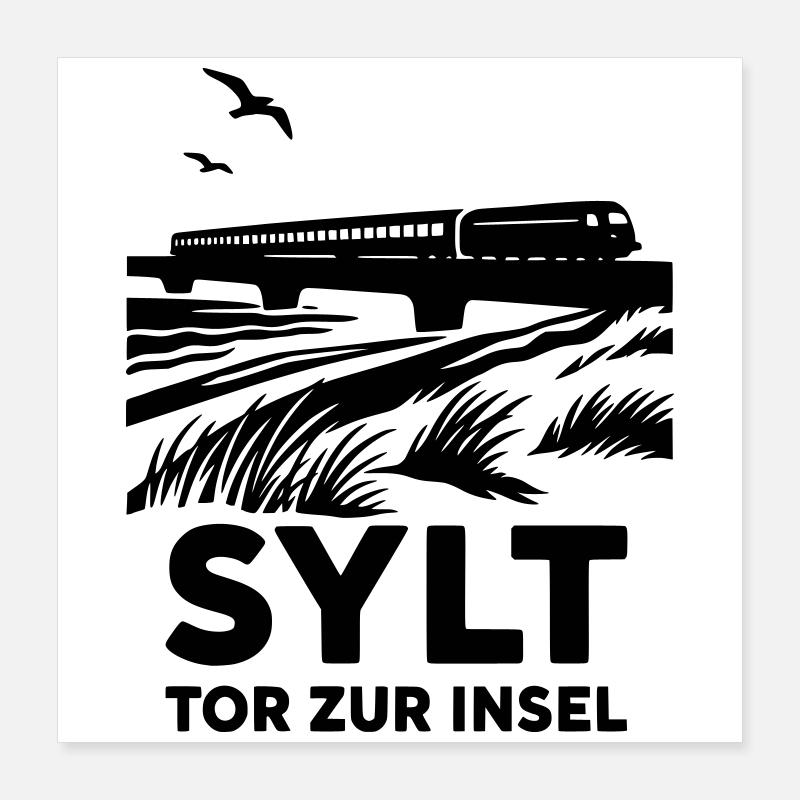 Porte d’entrée de Sylt sur l’île Poster 40 x 40 cm