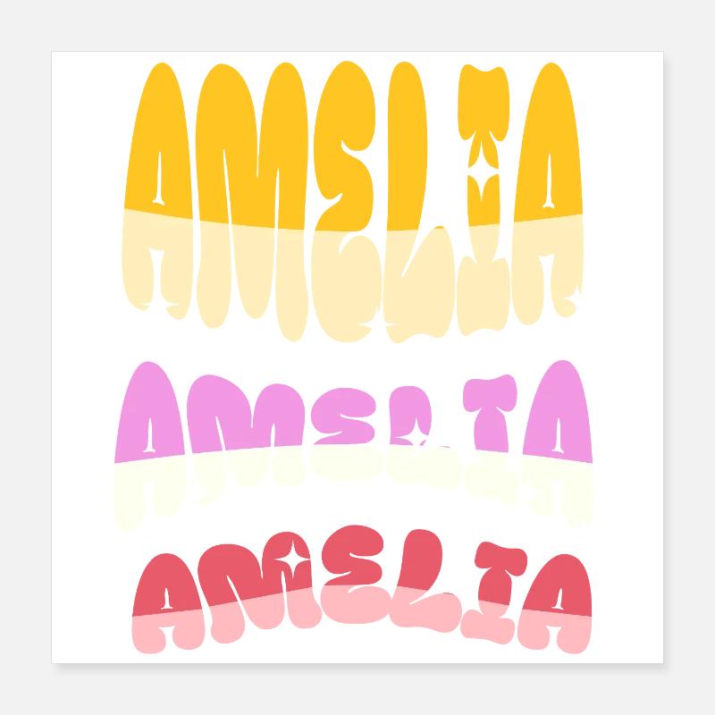 Amelia Name Poster 40x40 cm