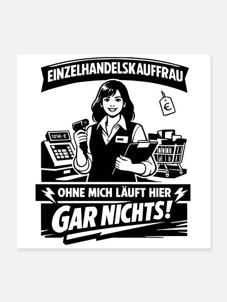 Einzelhandelskauffrau - Poster 40x40 cm - Weiß