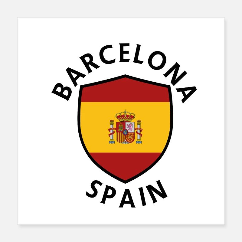 Barcelona Shield Spanien Poster 40x40 cm