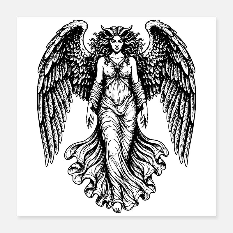 Lilith, gefallener Engel Poster 40x40 cm