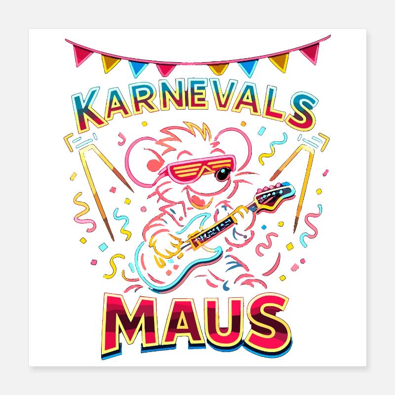 Orchestre de Rock de la Souris de Carnaval pour Cologne Alaaf Poster 40 x 40 cm