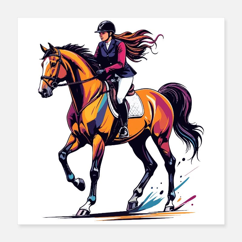 Équestre Équestre É Poster 40 x 40 cm