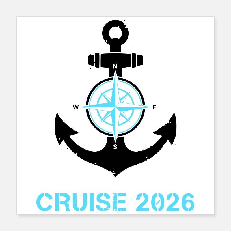 Logo de la croisière Anchor Compass 2026 Poster 40 x 40 cm