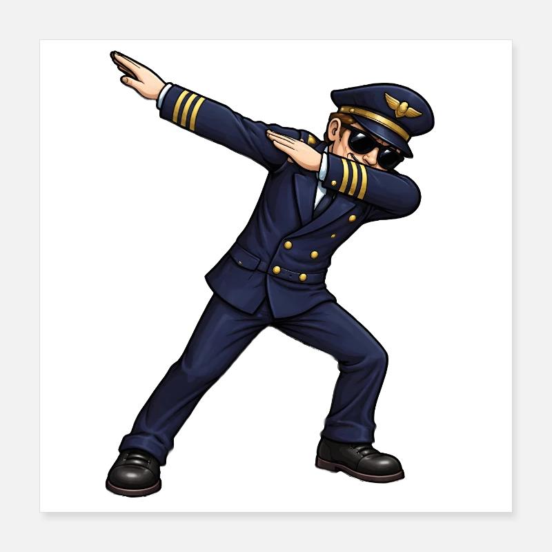 Dabbing Pilot Poster 40x40 cm