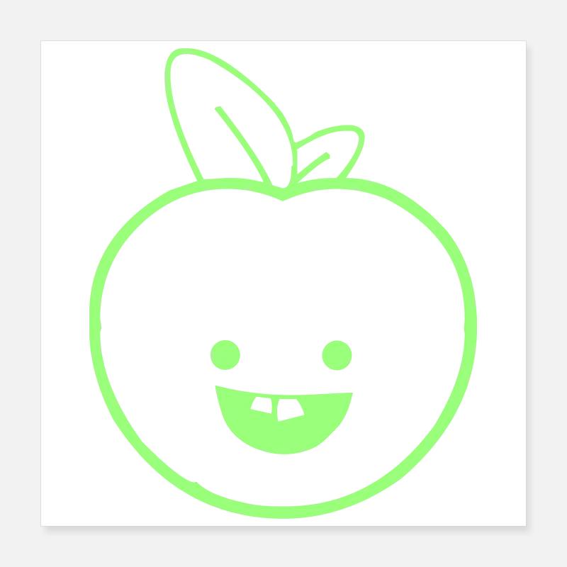 Lime Apfel Lächeln Poster 40x40 cm