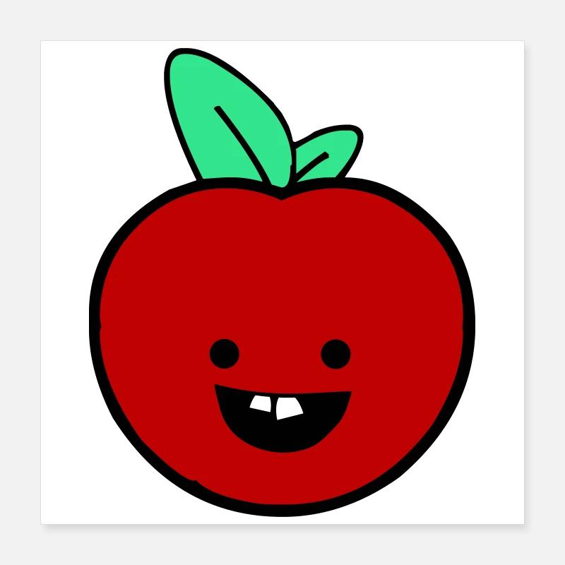 Fröhlicher Apfel  Poster 40x40 cm