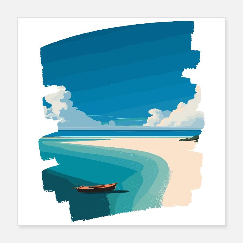 Beach Picture Poster 16" x 16" (40x40 cm)