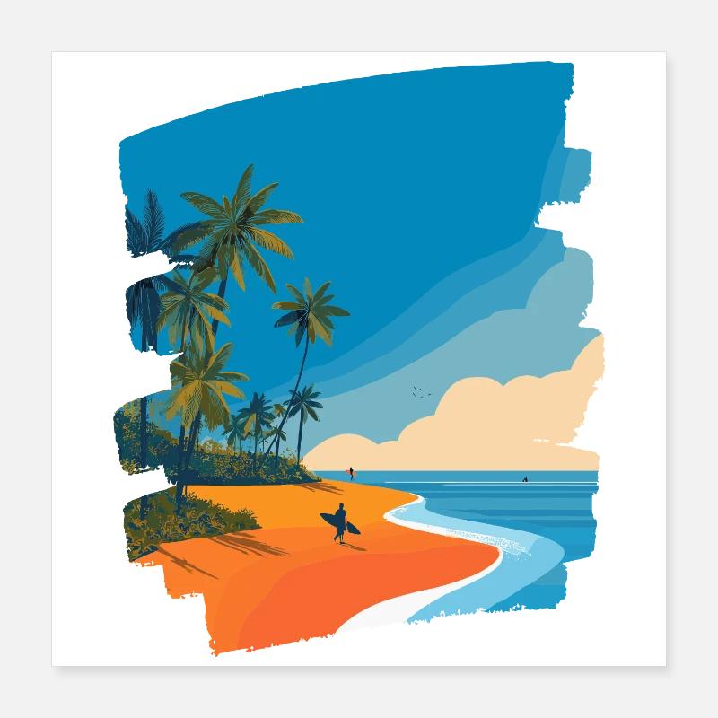 Plage tropicale Poster 40 x 40 cm