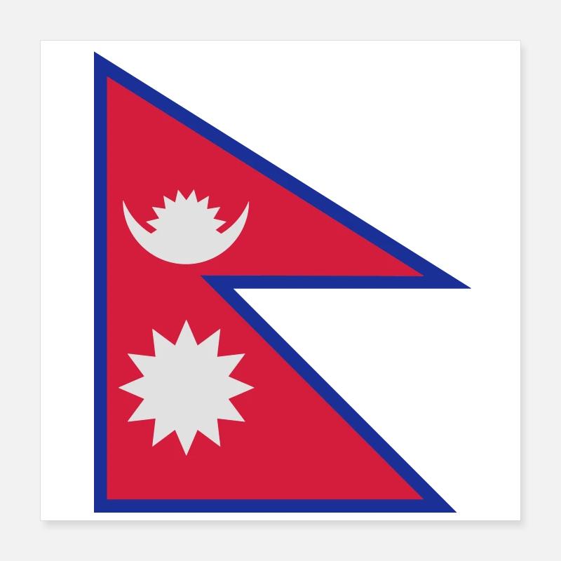Drapeau Népal Poster 40 x 40 cm