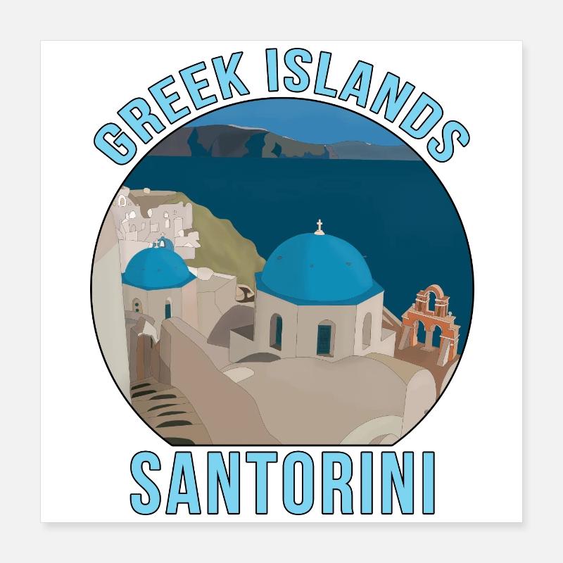 Îles grecques Santorin Poster 40 x 40 cm