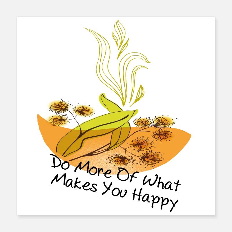 be happy, sei glücklich Poster 40x40 cm